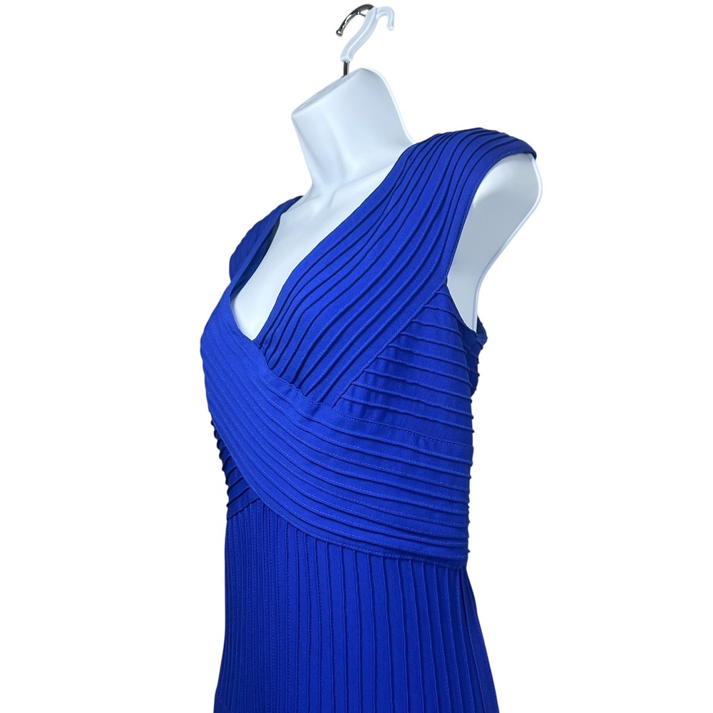 Tadashi Shoji Marna Blue Pintuck Pleated Cocktail Dress Size M NWT Made in USA - Picture 7 of 13